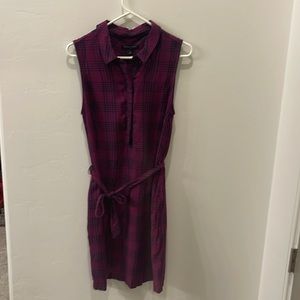 Banana Republic Purple Plaid Sleeveless Shirt Dress - NWT - Size 10